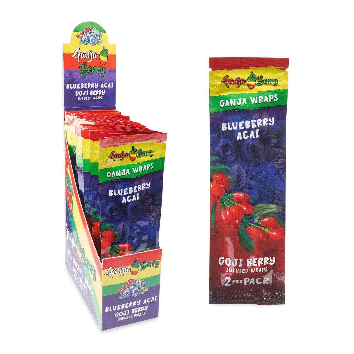 Ganja Berry 2pk Ganja Wrap 25ct Display