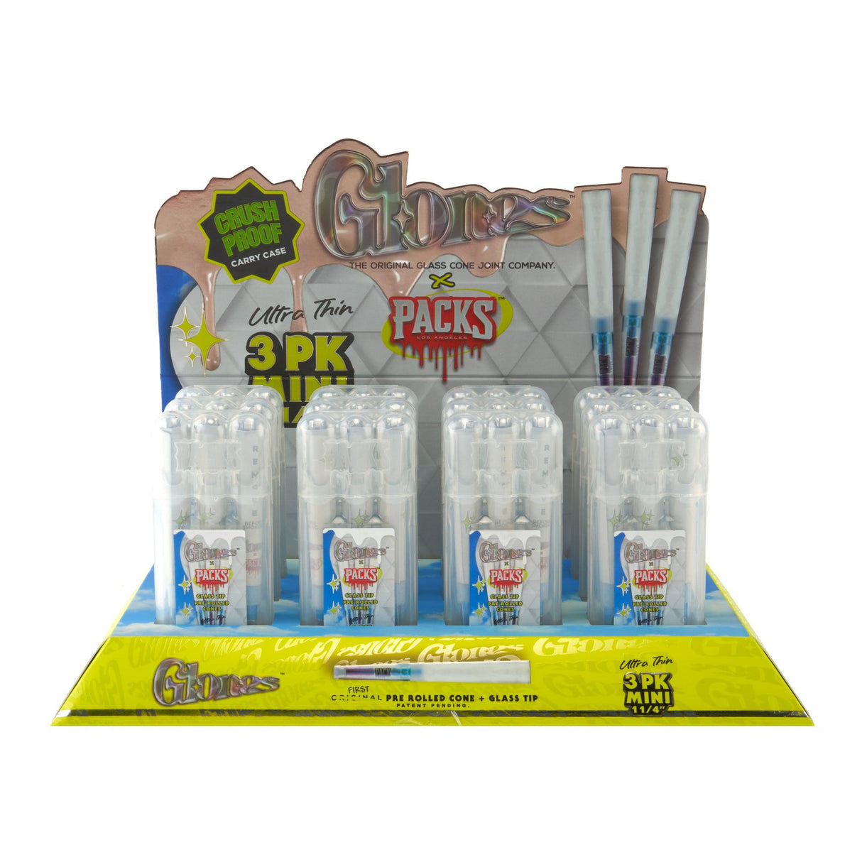 Glones x Packs 1 ¼ Size 3pk Pre-Rolls with Glass Tip – 12ct