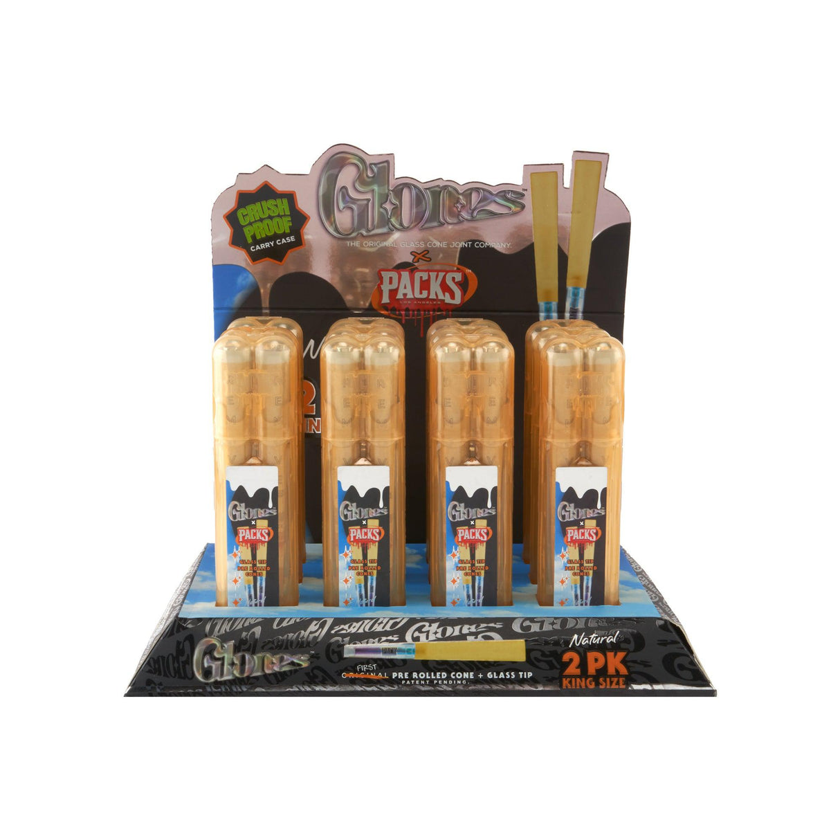 Glones x Packs King Size 2pk Pre-Rolls with Glass Tip – 12ct