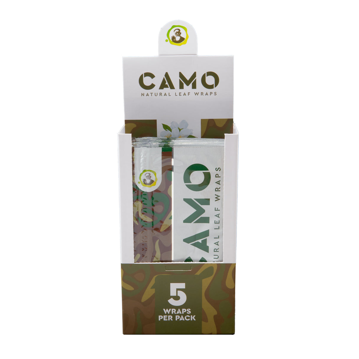 Camo Natural Leaf Wraps 5pk – 25ct