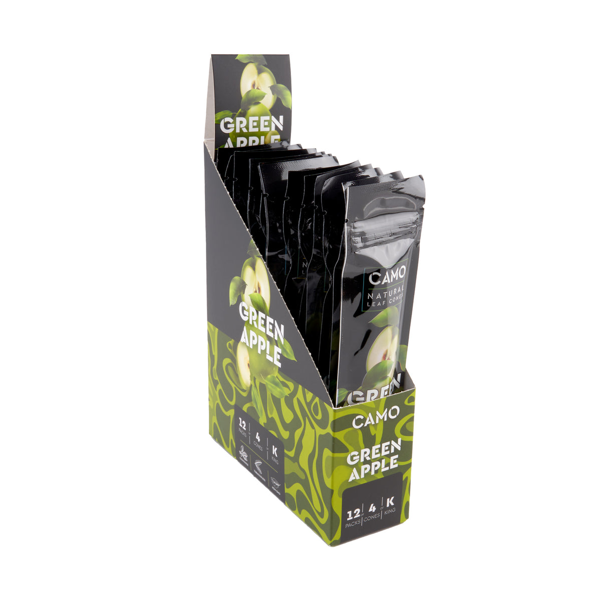 Camo Natural Leaf Cones 4pk – 12ct