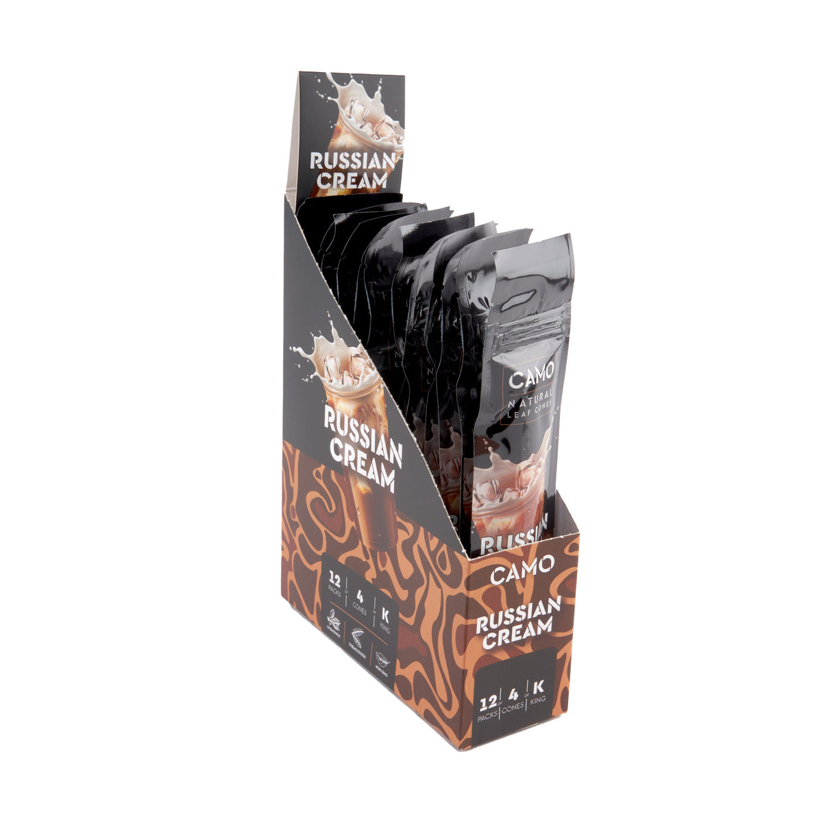 Camo Natural Leaf Cones 4pk – 12ct