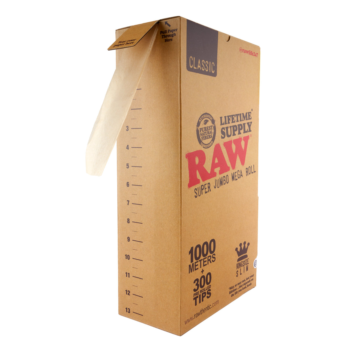 RAW Classic Rolling Paper King Size Slim Super Jumbo Mega Roll