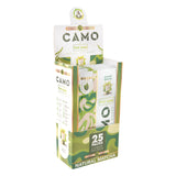 Angled view of a 25ct display of Camo x Pod Juice natural matcha wraps
