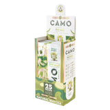 Angled view of a 25ct display of Camo x Pod Juice natural matcha wraps