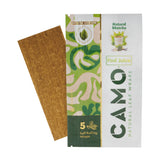 A 5pk pouch of Camo x Pod Juice natural matcha wraps with a single wrap behind it