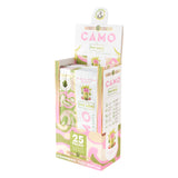Angled view of a 25ct display of Camo x Pod Juice strawberry yuzu matcha wraps