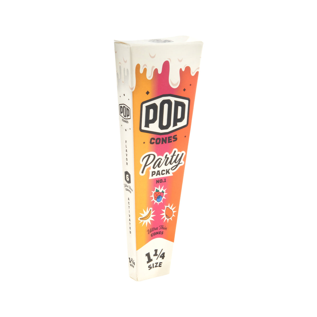 Pop Cones Ultra Thin 1 ¼ Size Cones – 6pk – 24ct – Assorted