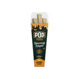 Single 3-pack box of Pop Cones king size pre-rolled cones in Mummy Maple flavor