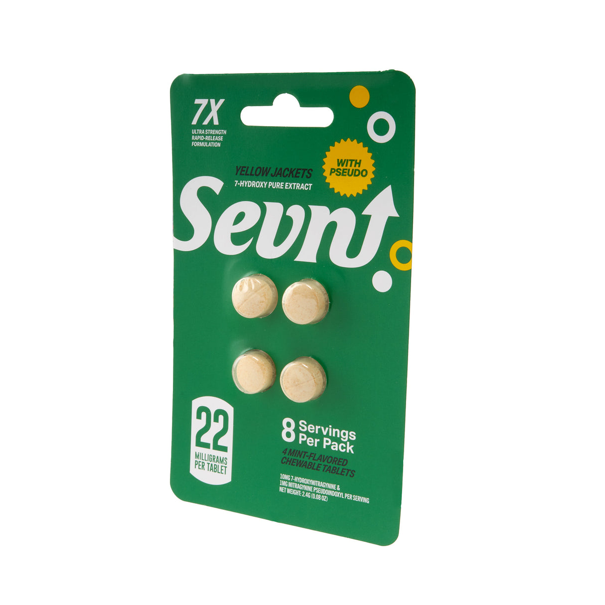 Sevn Kratom 22mg 7-Hydroxy Tablets 4pk – 10ct