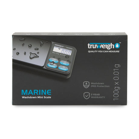 Truweigh Marine IP65 Rated Washdown Miniscale - 100g x 0.01g / Black