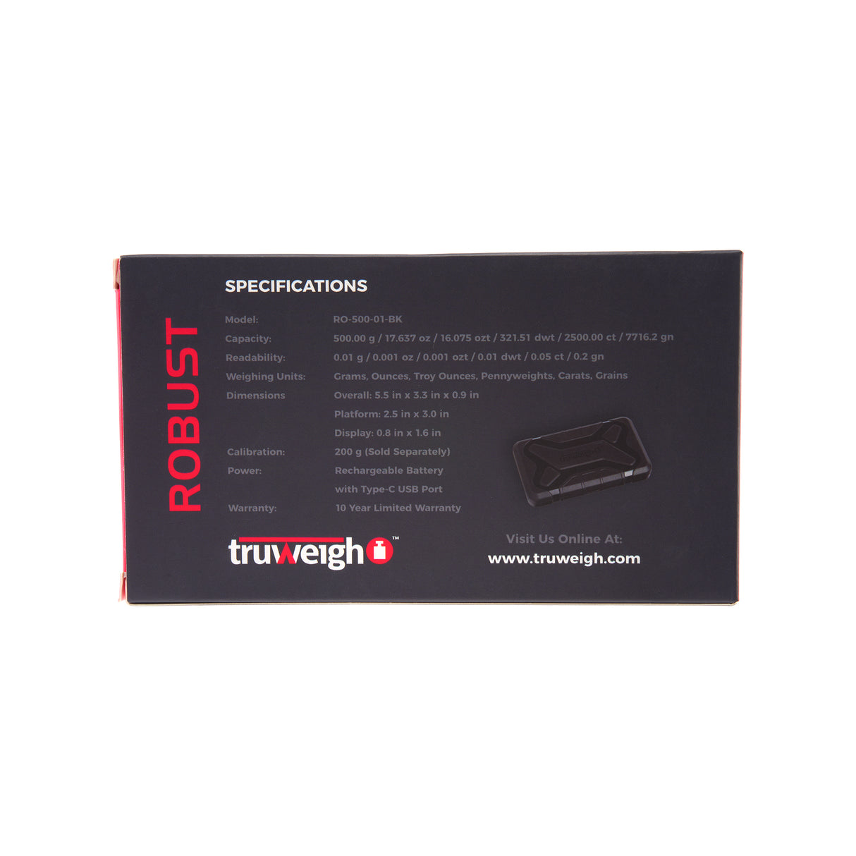 Truweigh Robust Digital Mini Scale – 500g x 0.01g