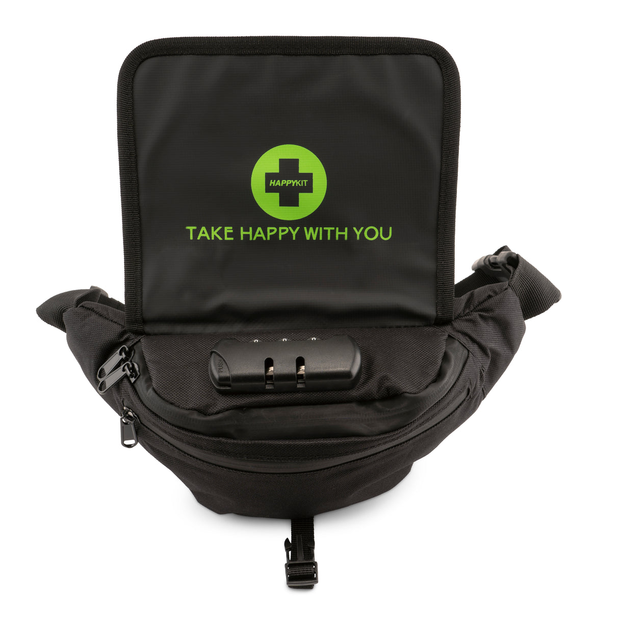 Happy Pack Dry Herb by Happy Kit All-in-One Smell Proof Travel Smoking Kit Fanny Pack