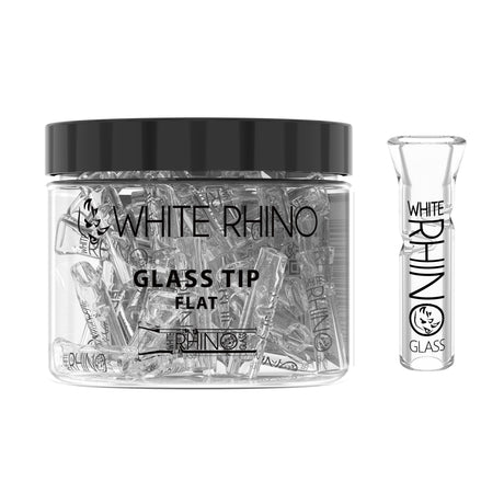 White Rhino 9mm Flat Glass Tip Bulk Tub – 50ct