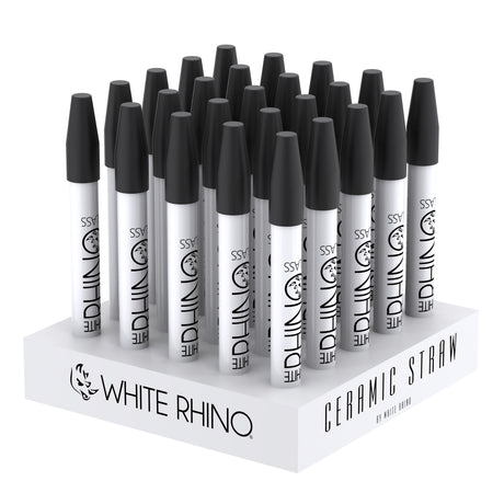 White Rhino Ceramic Dab Straw 25ct Display
