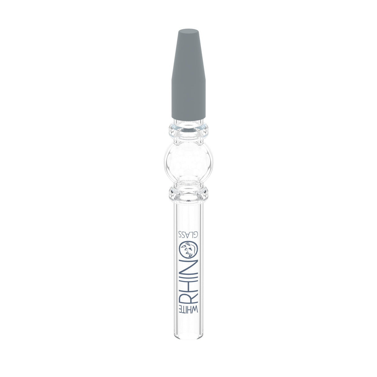 White Rhino Quartz Glass Dab Straw 25ct Display - V3