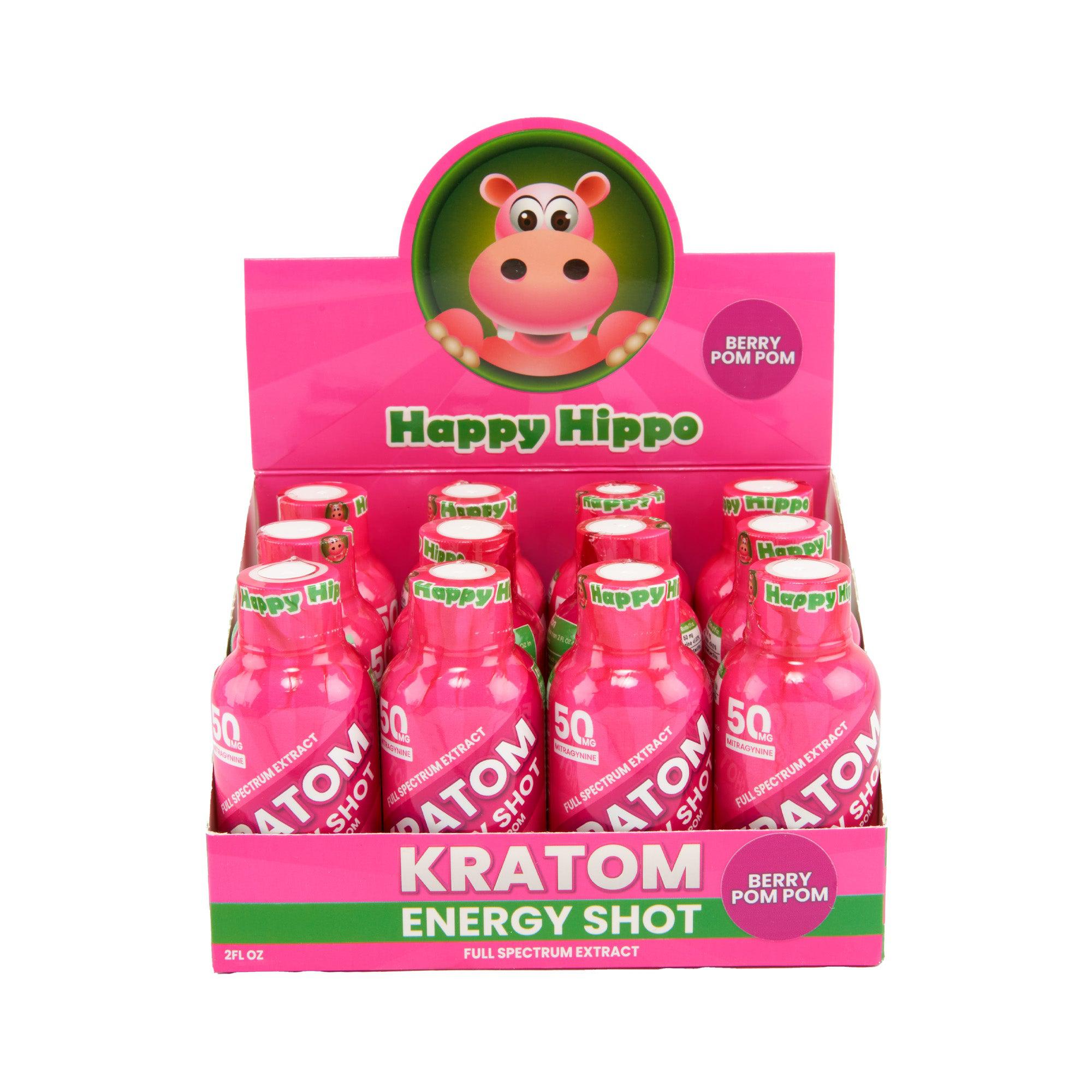 Wholesale Happy Hippo Kratom Energy Shot – 12ct | Cannatron