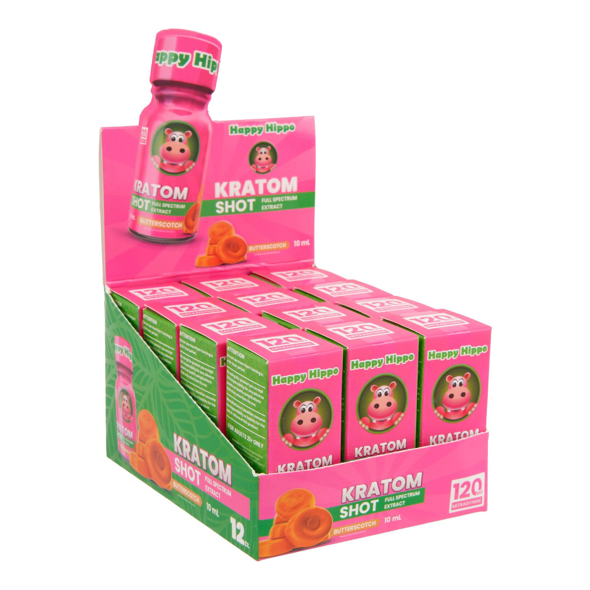 Bulk Happy Hippo 120mg Kratom Shot – 12ct | Cannatron