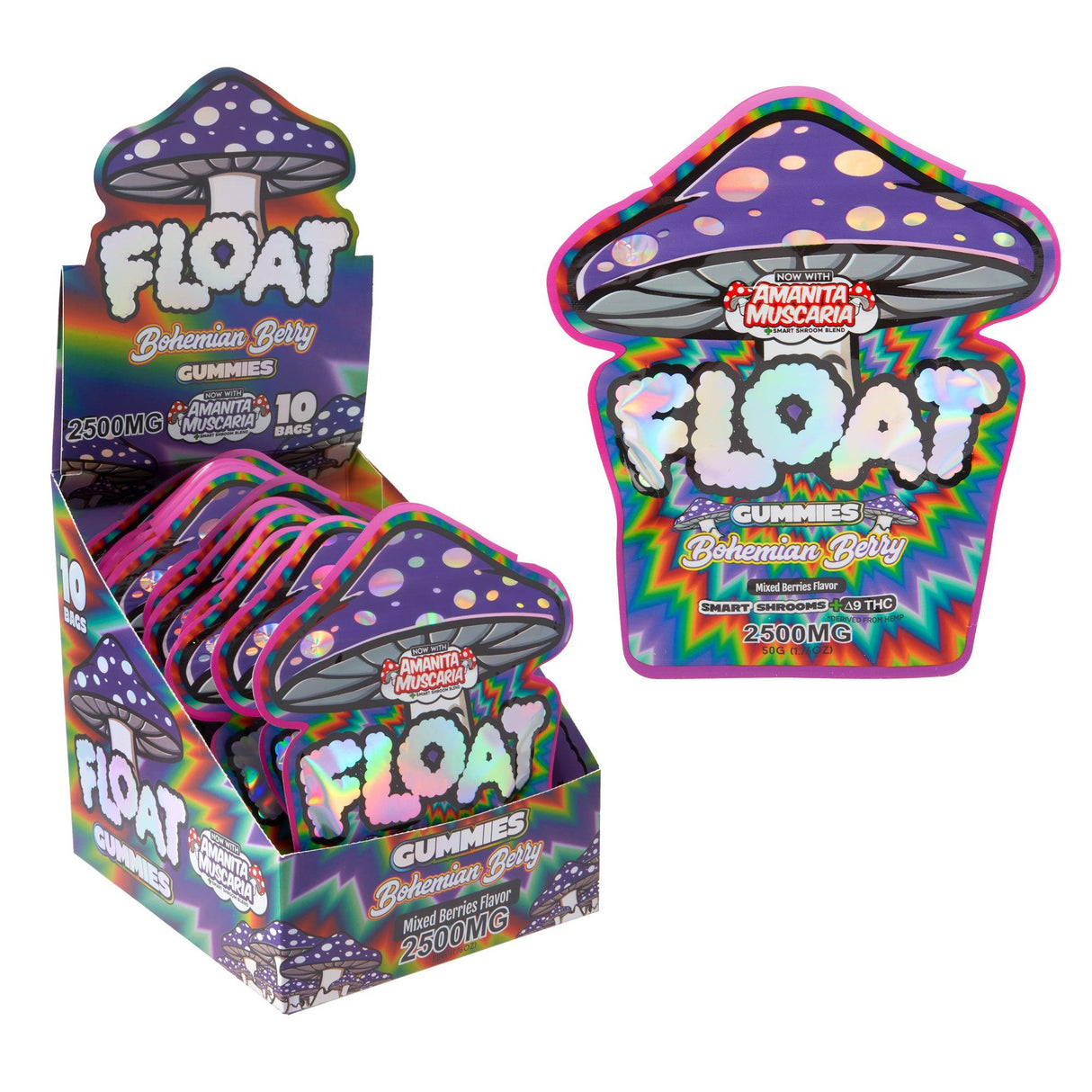 Float 2500mg Mushroom Gummies – 10ct