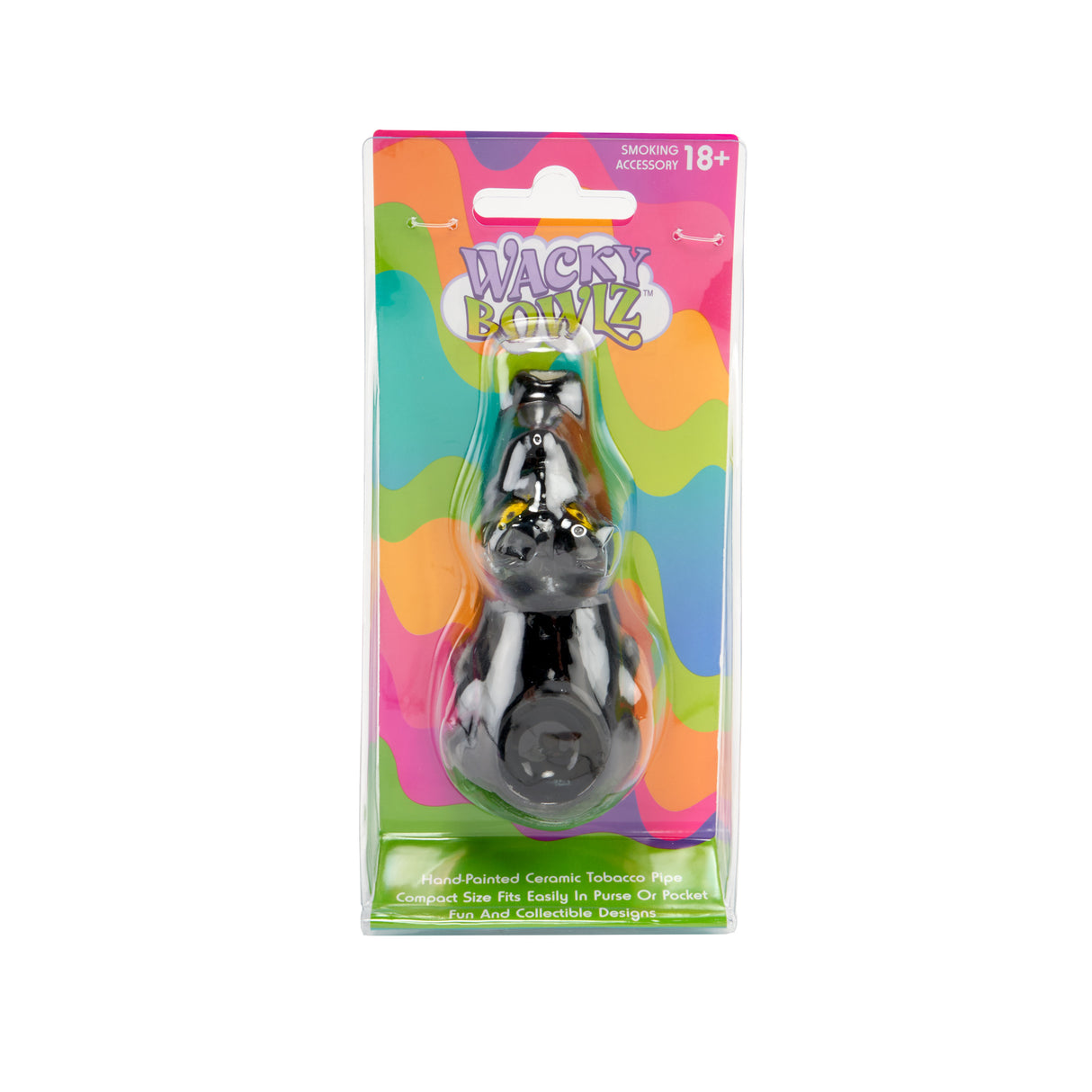 Wacky Bowlz 3.5” Ceramic Pipe – Black Cat