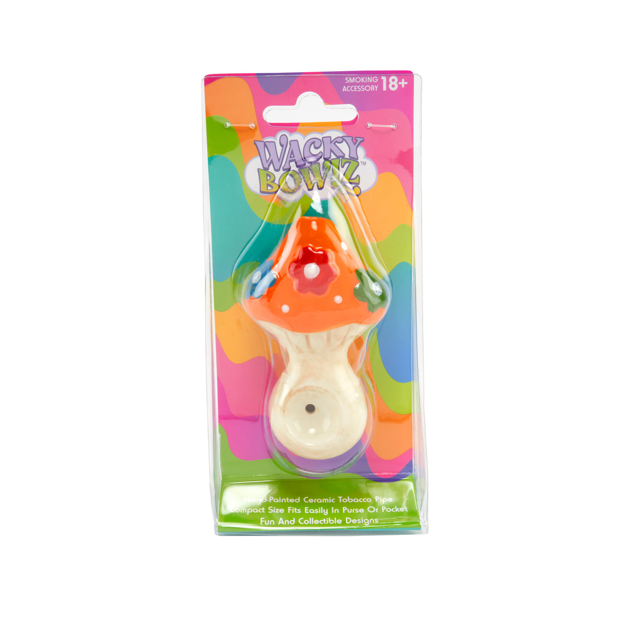 Wacky Bowlz 3.5” Ceramic Pipe – Flower Mushroom