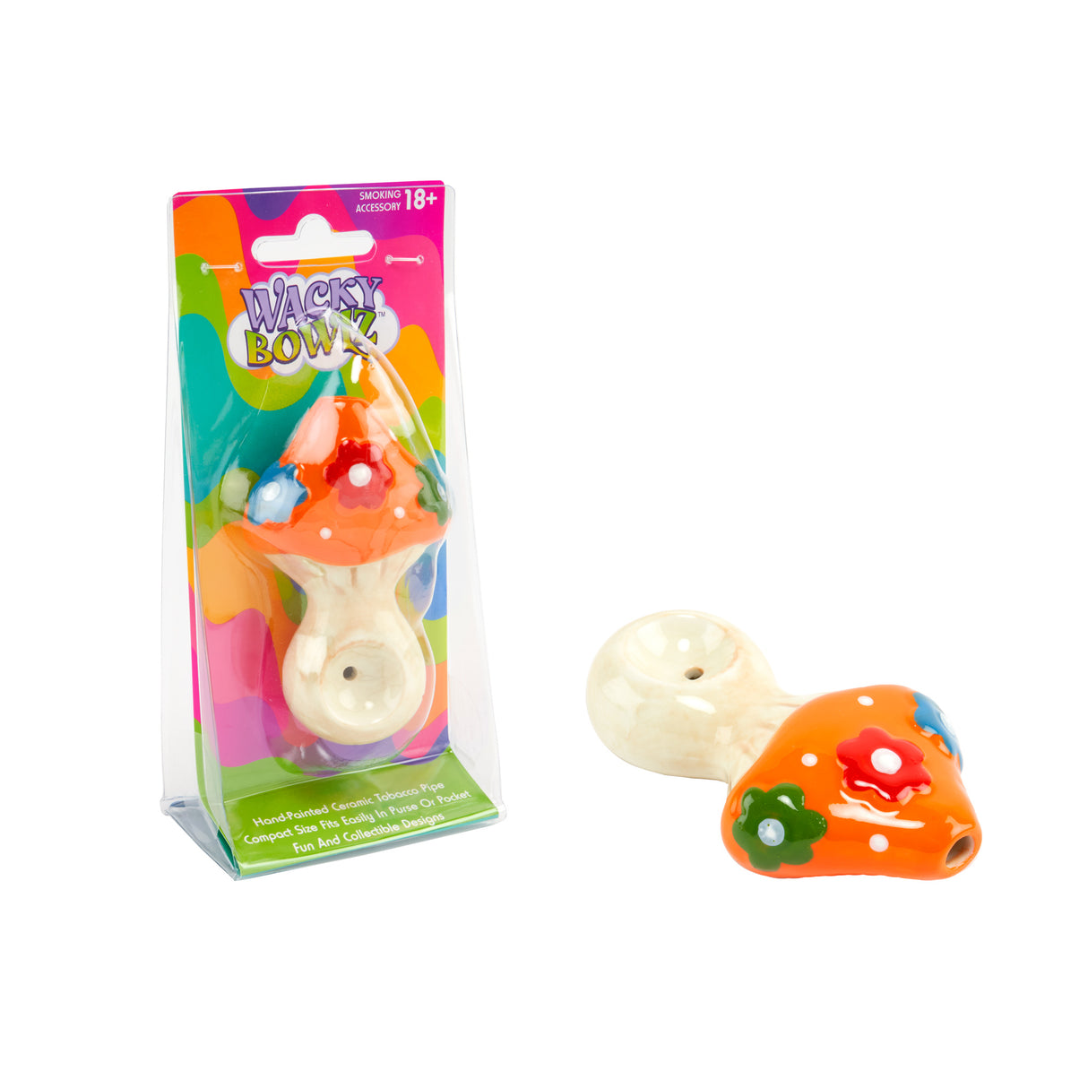 Wacky Bowlz 3.5” Ceramic Pipe – Flower Mushroom