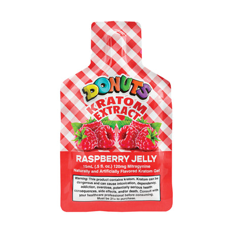Donuts Kratom 120mg Raspberry Jelly Gel Shots – 12ct