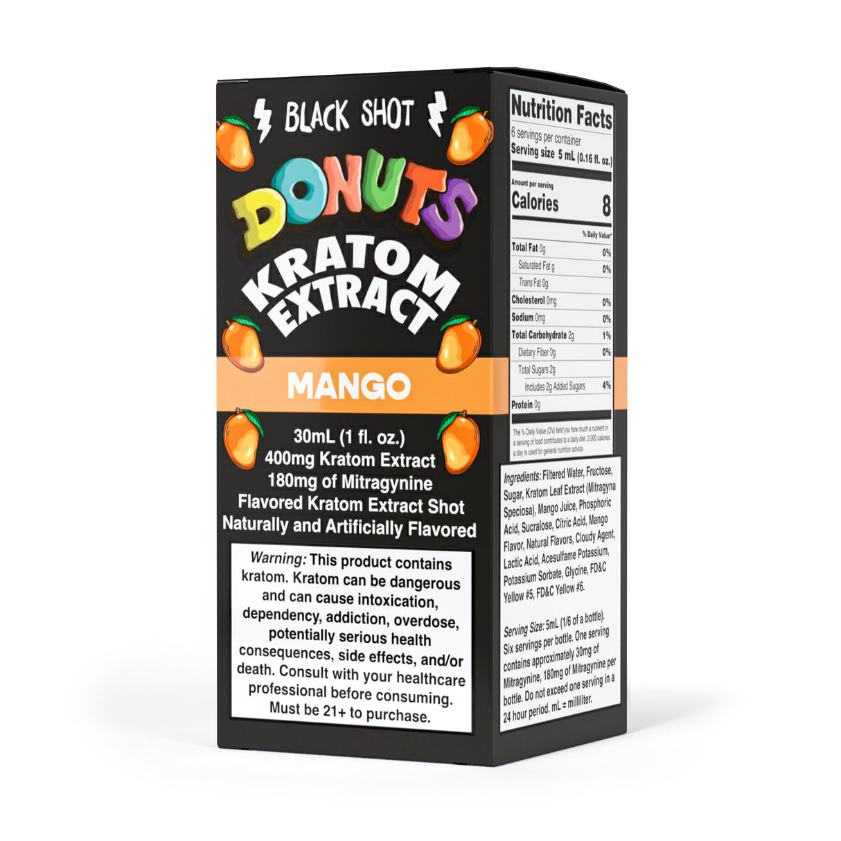 Donuts 400mg Kratom Extract Black Shots – 12ct