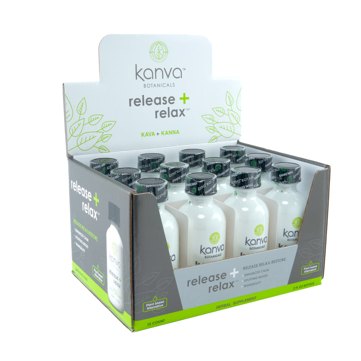 Kanva Botanicals Kava & Kanna Extract Shot 2oz - Release & Relax – 12ct