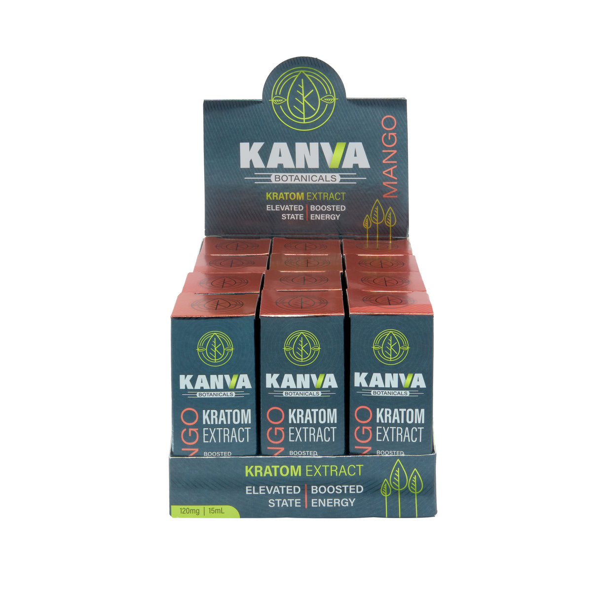 Kanva Botanicals Kratom Extract Shot – 120mg - Mango - 12ct