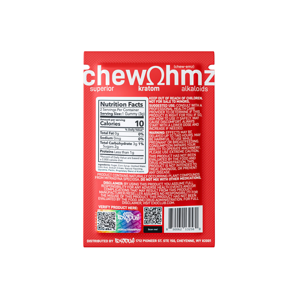 Chew Ohmz 36mg 7-Hydroxy Kratom Gummies – 30ct