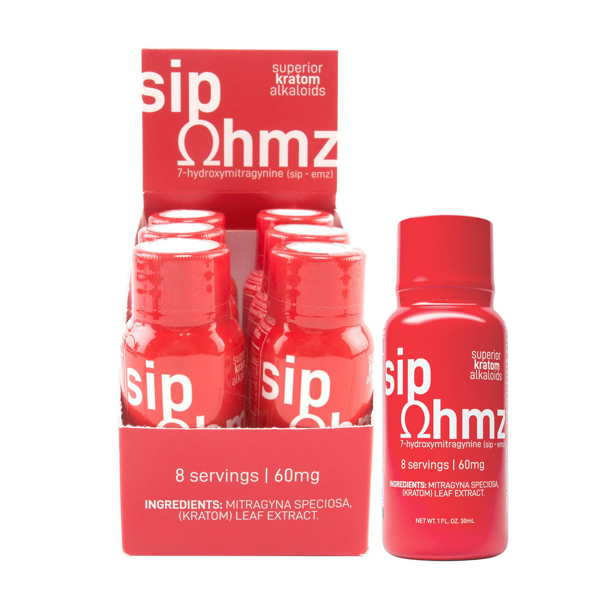 Sip Ohmz 7-Hydroxy Kratom Shots - 60mg - 6ct