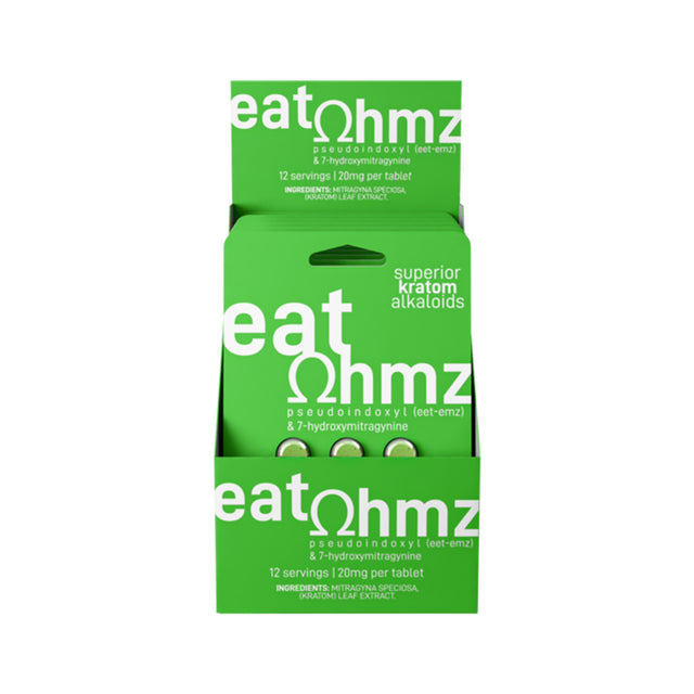 Eat Ohmz Pseudo + 7-OH Green Kratom Tablets – 100mg – 6pk – 6ct