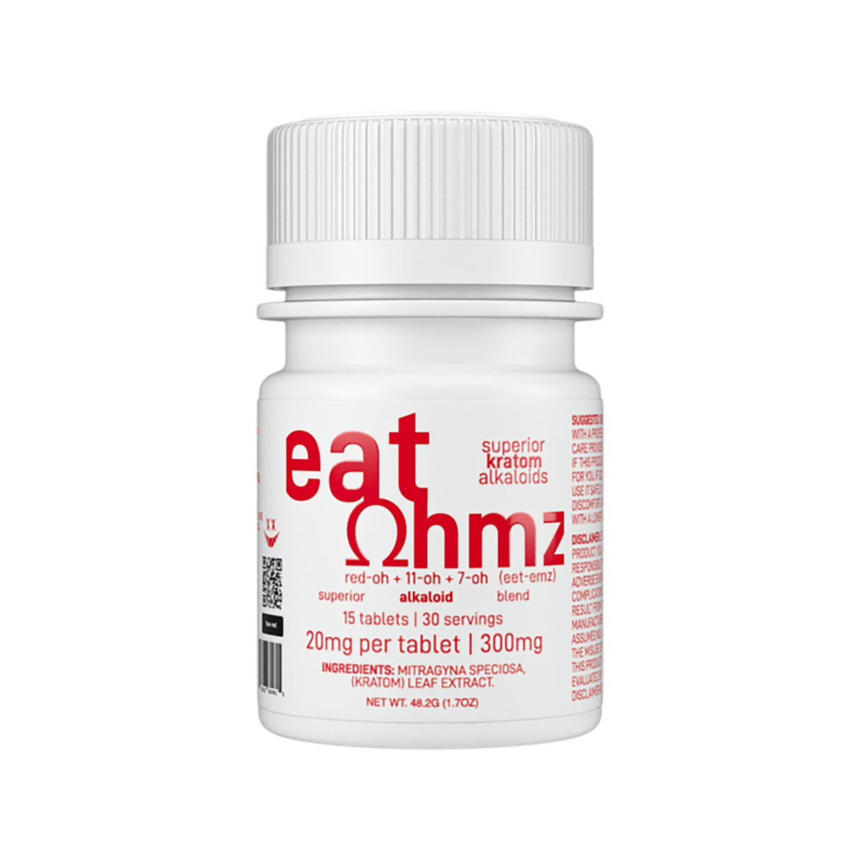 Eat Ohmz Red-OH 11-OH 7-OH Kratom Tablets – 300mg – 15pk – 6ct