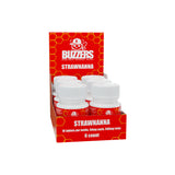 Angled view of the 6ct Buzzers cat's claw extract 500mg strawnana 6ct display