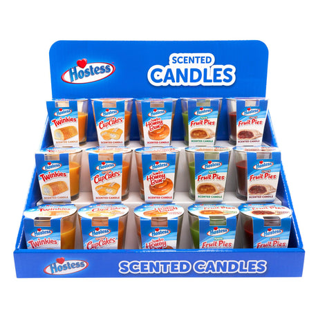 Hostess Assorted Candle Display – 3oz – 15ct