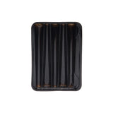 Top view of the black plastic Loud Lock pre-roll tray insert that holds  dog walker 76mm size pre-rolled cones
