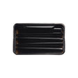 Top view of the black plastic Loud Lock pre-roll tray insert that holds  dog walker 76mm size pre-rolled cones