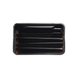 Top view of the black plastic Loud Lock pre-roll tray insert that holds  dog walker 76mm size pre-rolled cones
