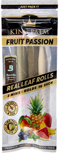 King Palm Fruit Passion Flavor 2 count mini Real Leaf Rolls with flavor tips - holds 1 gram. For sale online by Cannatron.