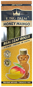 King Palm Honey Mango Flavor 2 count mini Real Leaf Rolls with flavor tips - holds 1 gram. For sale online by Cannatron.