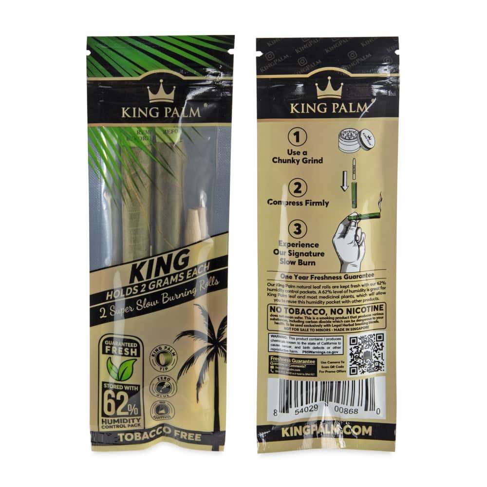 King Palm King Size 2pk Natural Leaf Tubes - 20ct