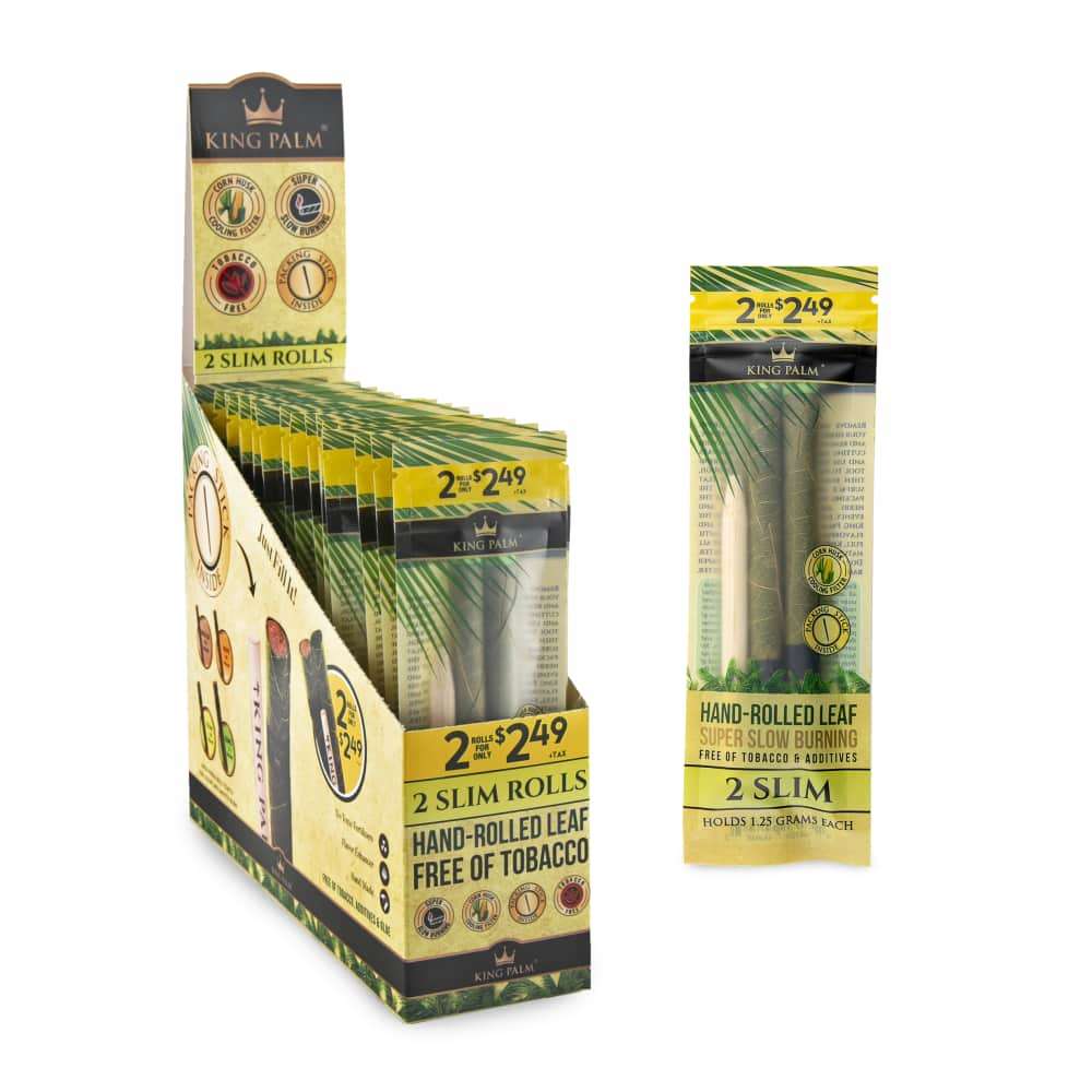 King Palm Slim Size PP $2.49 2pk Leaf Tubes - 20ct