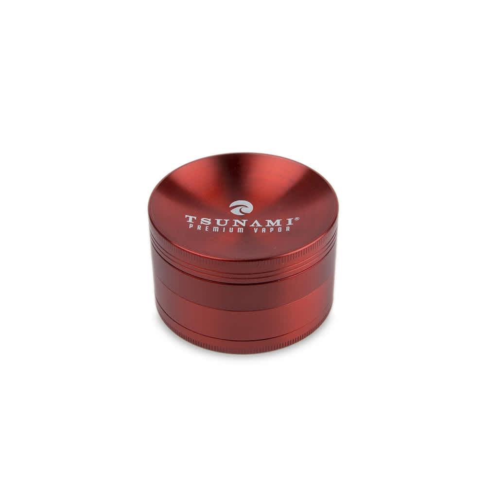 TSUNAMI DRY HERB GRINDER 63 MM CAVED TOP - RED