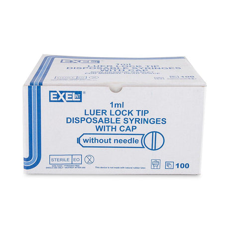 Plastic Luer Lock Syringe - 1ml - 100ct