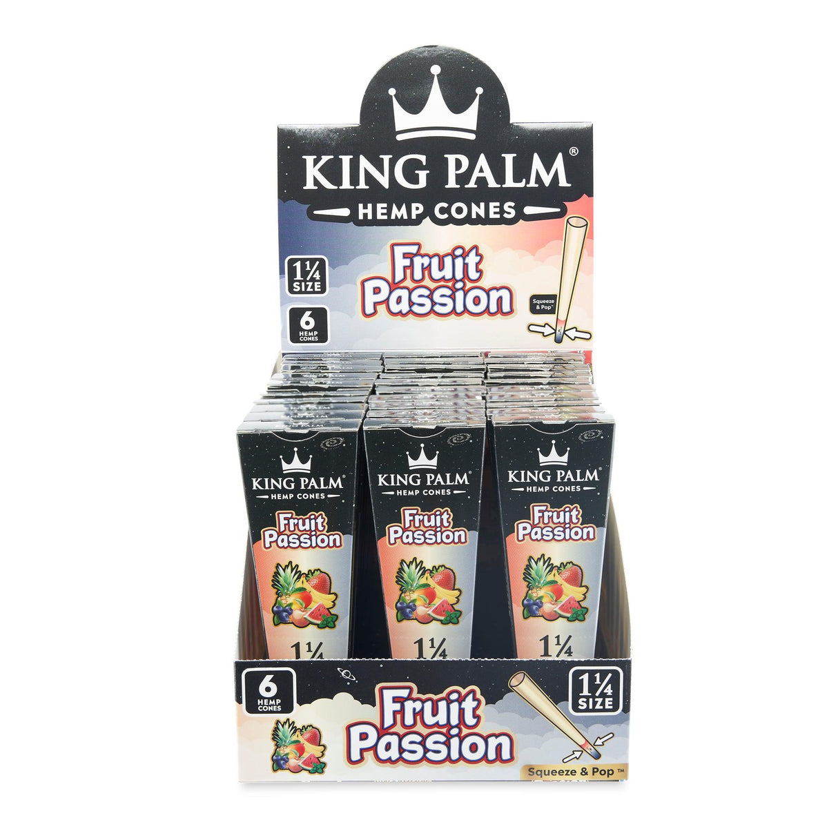 King Palm 1 ¼ Size Hemp Cones 30ct Display