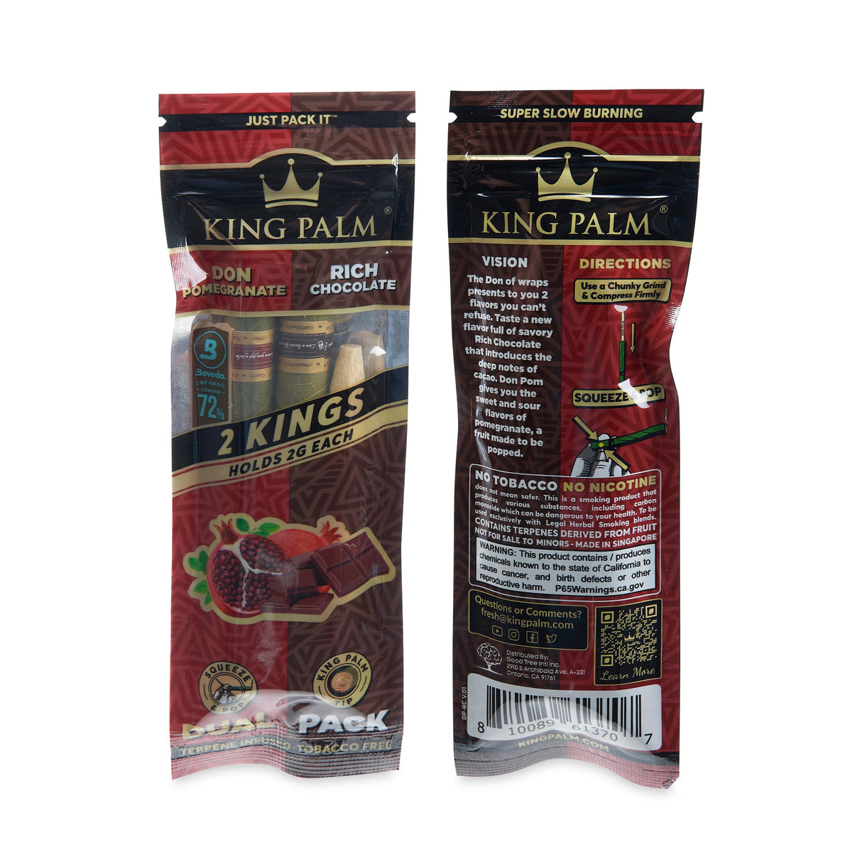 King Palm Dual Flavor King Size 2pk Leaf Tubes - 20ct