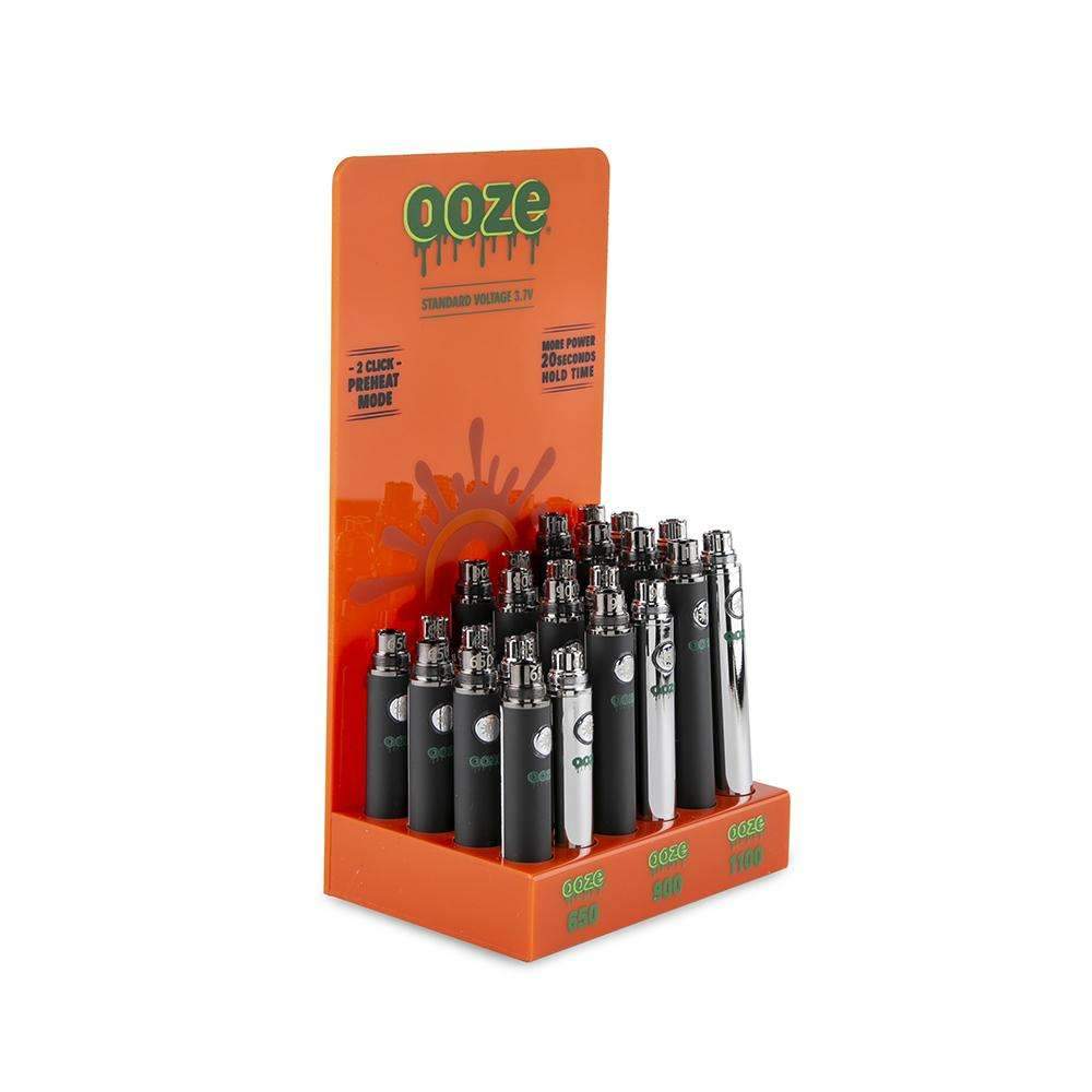 Ooze Standard Vape Pen 24ct Battery Display 510 Thread Rechargeable Vaporizers - Acrylic Battery Display