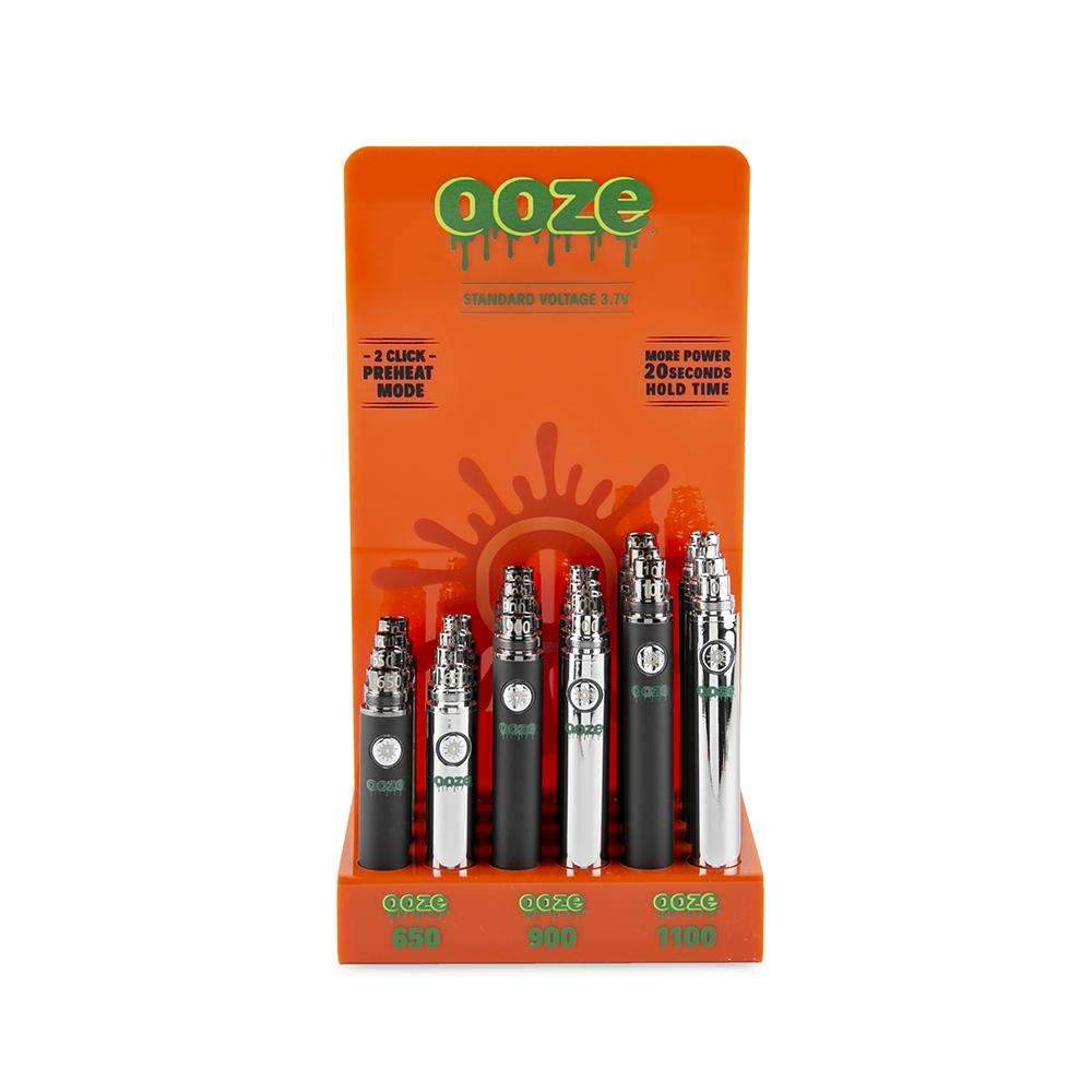 Ooze Standard Vape Pen 24ct Battery Display 510 Thread Rechargeable Vaporizers - Acrylic Battery Display