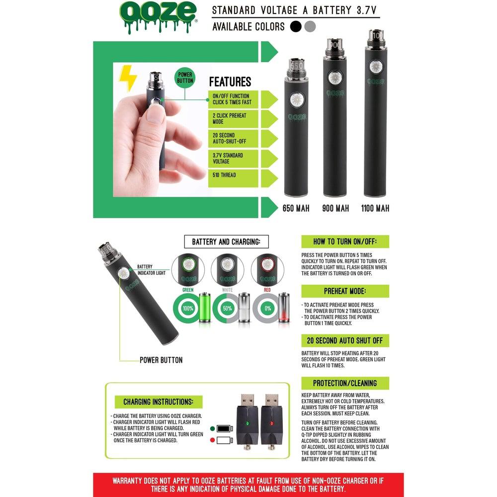 Ooze 650 Vape Battery - 5 Pack